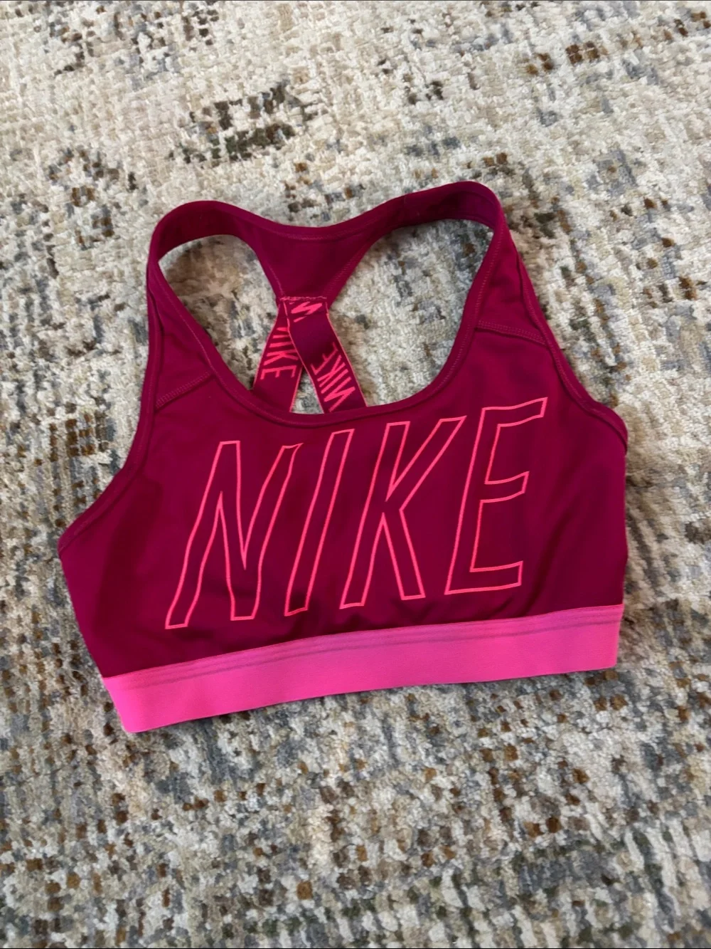 Nike Women’s Magenta and Hot Pink Racerback Swim Bikini Top